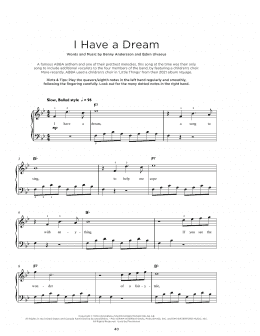 page one of I Have A Dream (Really Easy Piano)