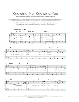 page one of Knowing Me, Knowing You (Really Easy Piano)