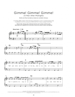 page one of Gimme! Gimme! Gimme! (A Man After Midnight) (Really Easy Piano)