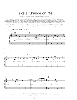 page one of Take A Chance On Me (Really Easy Piano)