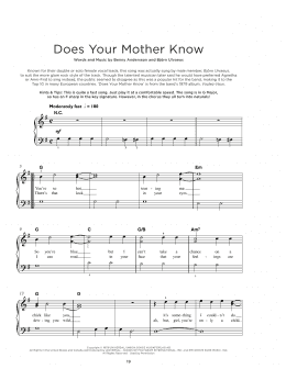 page one of Does Your Mother Know (Really Easy Piano)