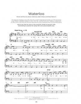 page one of Waterloo (Really Easy Piano)