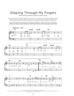 page one of Slipping Through My Fingers (Really Easy Piano)