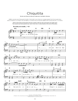 page one of Chiquitita (Really Easy Piano)