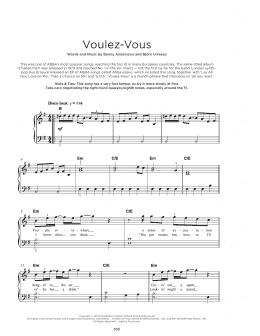 page one of Voulez-Vous (Really Easy Piano)