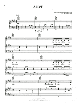 page one of Alive (Piano, Vocal & Guitar Chords (Right-Hand Melody))