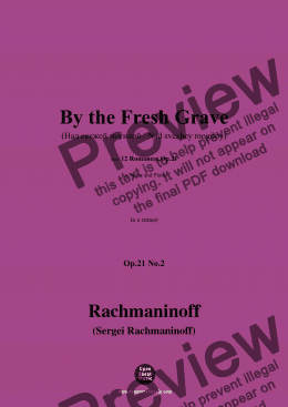 page one of Rachmaninoff-By the Fresh Grave(Над свежей могилой;Nad svezhey mogiloy),in e minor,Op.21 No.2