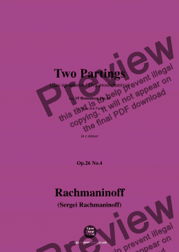 page one of Rachmaninoff-Two Partings(Два прощанья;Dva proshchaniya),in c minor,Op.26 No.4