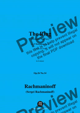 page one of Rachmaninoff-The Ring(Кольцо;Kol'tso),in b minor,Op.26 No.14