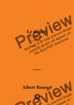 page one of A. Roussel-Le départ,Op.3 No.1,in d minor