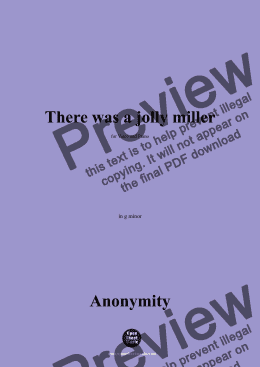 page one of Anonymous-There was a jolly miller,in g minor