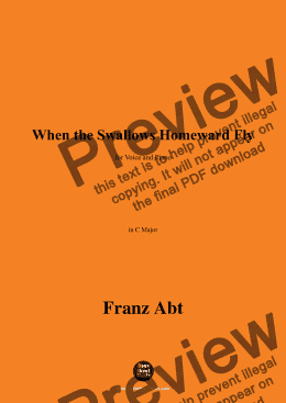 page one of Franz Abt-When the Swallows Homeward Fly,in C Major