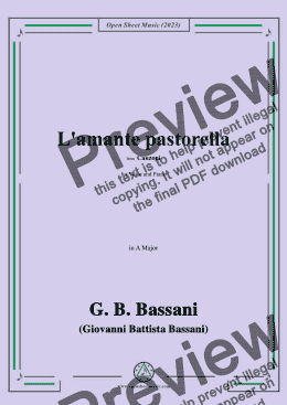 page one of G. B. Bassani-L'amante pastorella,in A Major 