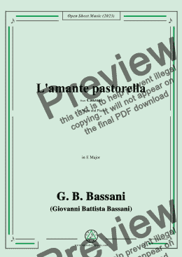 page one of G. B. Bassani-L'amante pastorella,in E Major 