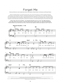 page one of Forget Me (Really Easy Piano)