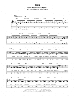 page one of Iris (Mandolin Tab)