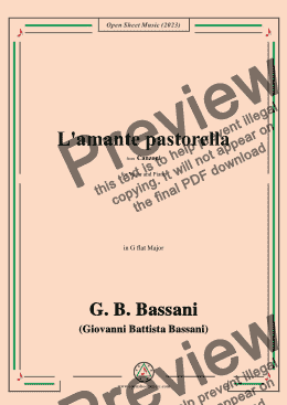 page one of G. B. Bassani-L'amante pastorella,in G flat Major 