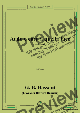 page one of G. B. Bassani-Ardo o cara a quella face,in A Major