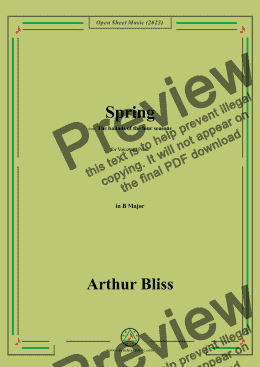 page one of A. Bliss-Spring,in B Major 