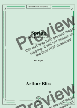 page one of A. Bliss-Spring,in A Major 