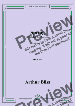 page one of A. Bliss-Spring,in D Major 