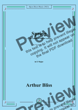 page one of A. Bliss-Spring,in E Major 