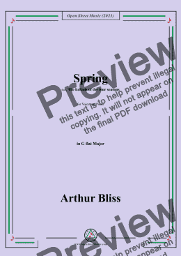 page one of A. Bliss-Spring,in G flat Major