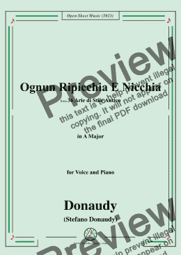 page one of Donaudy-Ognun Ripicchia E Nicchia,in A Major 