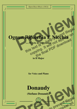 page one of Donaudy-Ognun Ripicchia E Nicchia,in B Major 