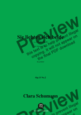 page one of Clara Schumann-Sie liebten sich beide,Op.13 No.2,in g minor