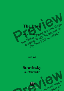 page one of Stravinsky-The Dove(Голубь)(1912),K013 No.2,in a minor