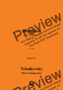 page one of Tchaikovsky-Déception,Op.65 No.2,in e minor