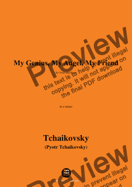 page one of Tchaikovsky-My Genius,My Angel,My Friend,in c minor