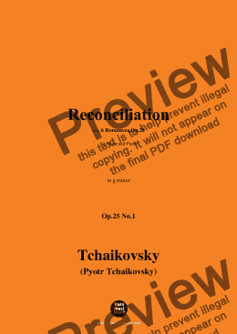 page one of Tchaikovsky-Reconciliation,in g minor,Op.25 No.1