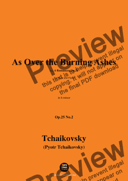 page one of Tchaikovsky-As Over the Burning Ashes,in b minor,Op.25 No.2