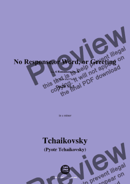 page one of Tchaikovsky-No Response,or Word,or Greeting,in c minor,Op.28 No.5