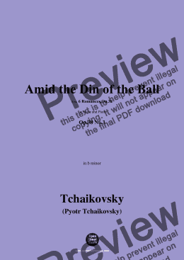 page one of Tchaikovsky-Amid the Din of the Ball,in b minor,Op.38 No.3