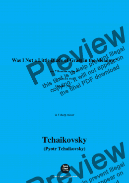 page one of Tchaikovsky-Was I Not a Little Blade of Grass in the Meadow?,in f sharp minor,Op.47 No.7