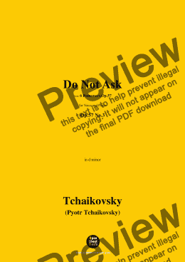 page one of Tchaikovsky-Do Not Ask,in d minor,Op.57 No.3