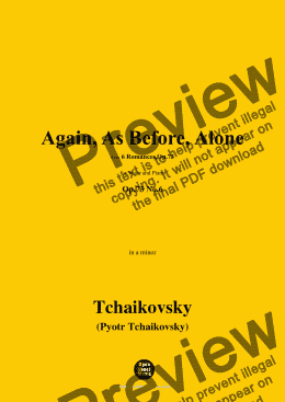 page one of Tchaikovsky-Again,As Before,Alone,in a minor,Op.73 No.6