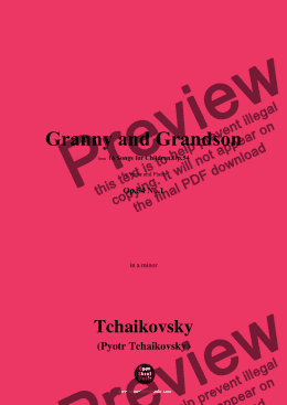 page one of Tchaikovsky-Granny and Grandson,in a minor,Op.54 No.1