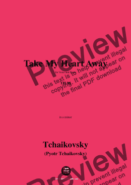 page one of Tchaikovsky-Take My Heart Away,in a minor