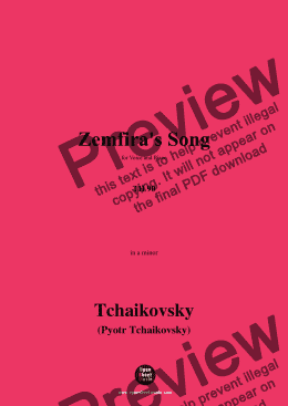 page one of Tchaikovsky-Zemfira's Song,in a minor