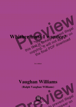 page one of Vaughan Williams-Whither must I wander?,in c minor