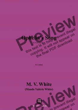 page one of M. V. White-Ophelia's Song,in e minor