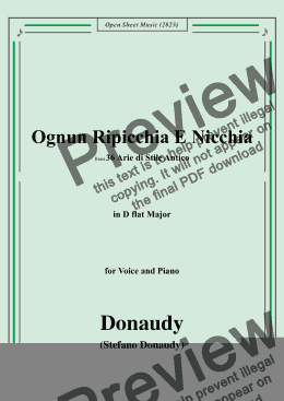 page one of Donaudy-Ognun Ripicchia E Nicchia,in D flat Major 