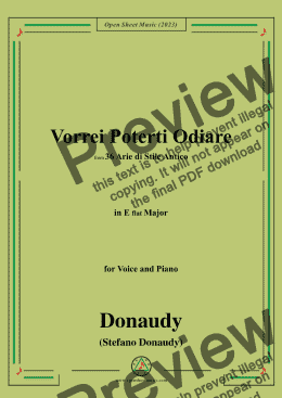 page one of Donaudy-Vorrei Poterti Odiare,in E flat Major 