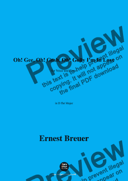 page one of Ernest Breuer-Oh!Gee,Oh!Gosh,Oh!Golly I'm In Love,in D flat Major