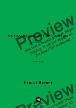 page one of Ernest Breuer-Oh!Gee,Oh!Gosh,Oh!Golly I'm In Love,in B flat Major