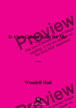 page one of Wendell Hall-It Aint Gonna Rain No Mo,in F Major